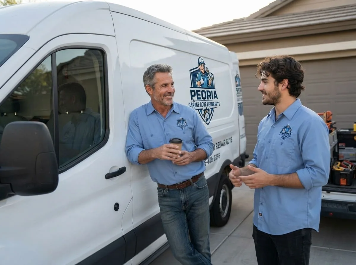 Garage door opener repair on an older chain-drive system in North Valley, Peoria, IL